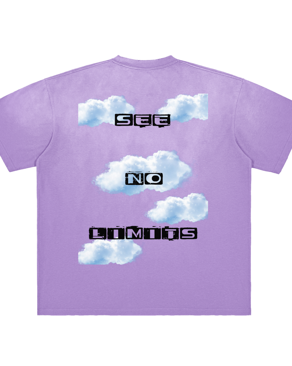 See No Limits Vintage Washed T-Shirt Heavyweight Oversized Cloud Graphic Tee