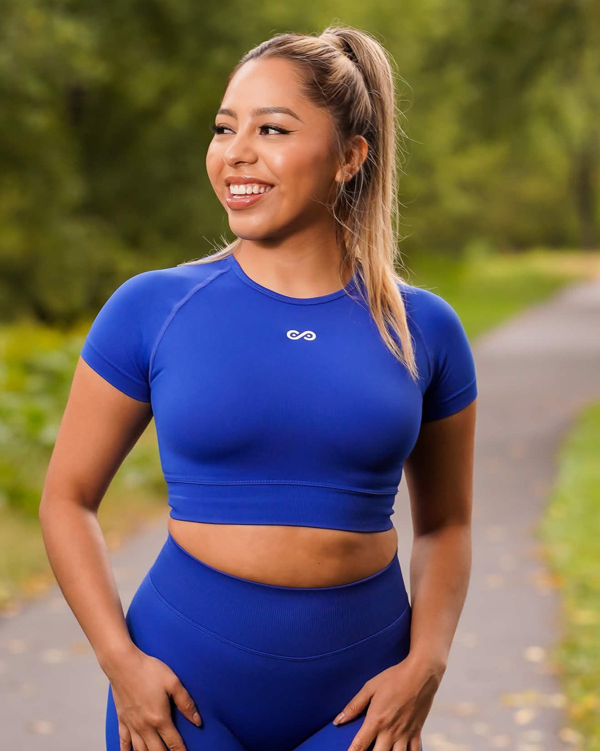 See No Limits Blue Cropped Top