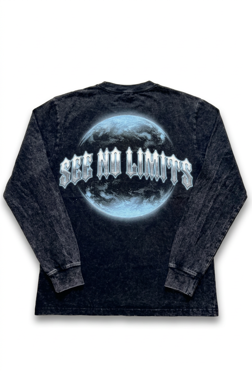 Preorder See No Limits Longsleeve on white background